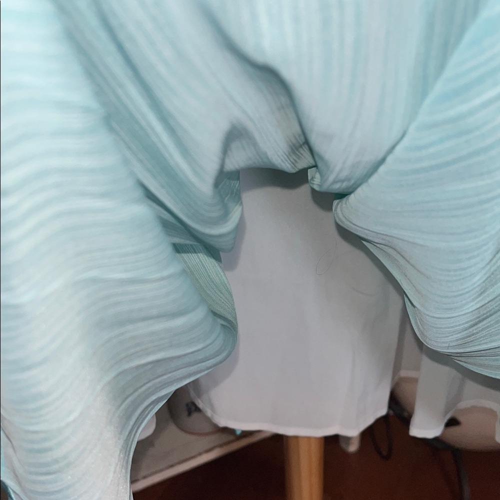 NWT Main Strip S Beautiful PleateBlue/Aqua/Teal Ombré Maxi Skirt. Fully lined. - Picture 6 of 6